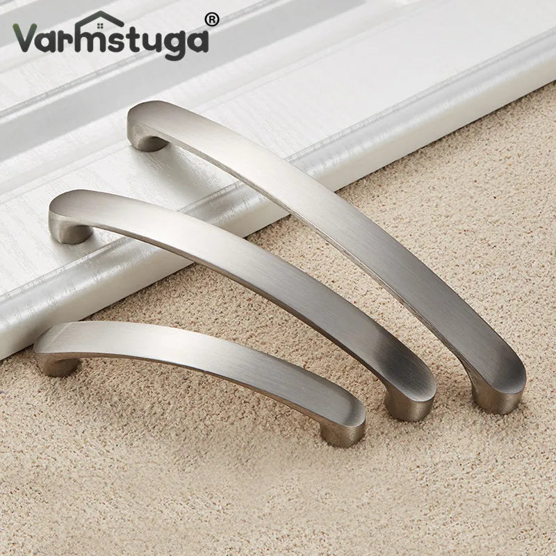 VARMSTUGA Cabinet Handles Kitchen Door Handles Drawer Knobs Aluminum Alloy Wardrobe Door Handles Brushed Modern Style Hardware