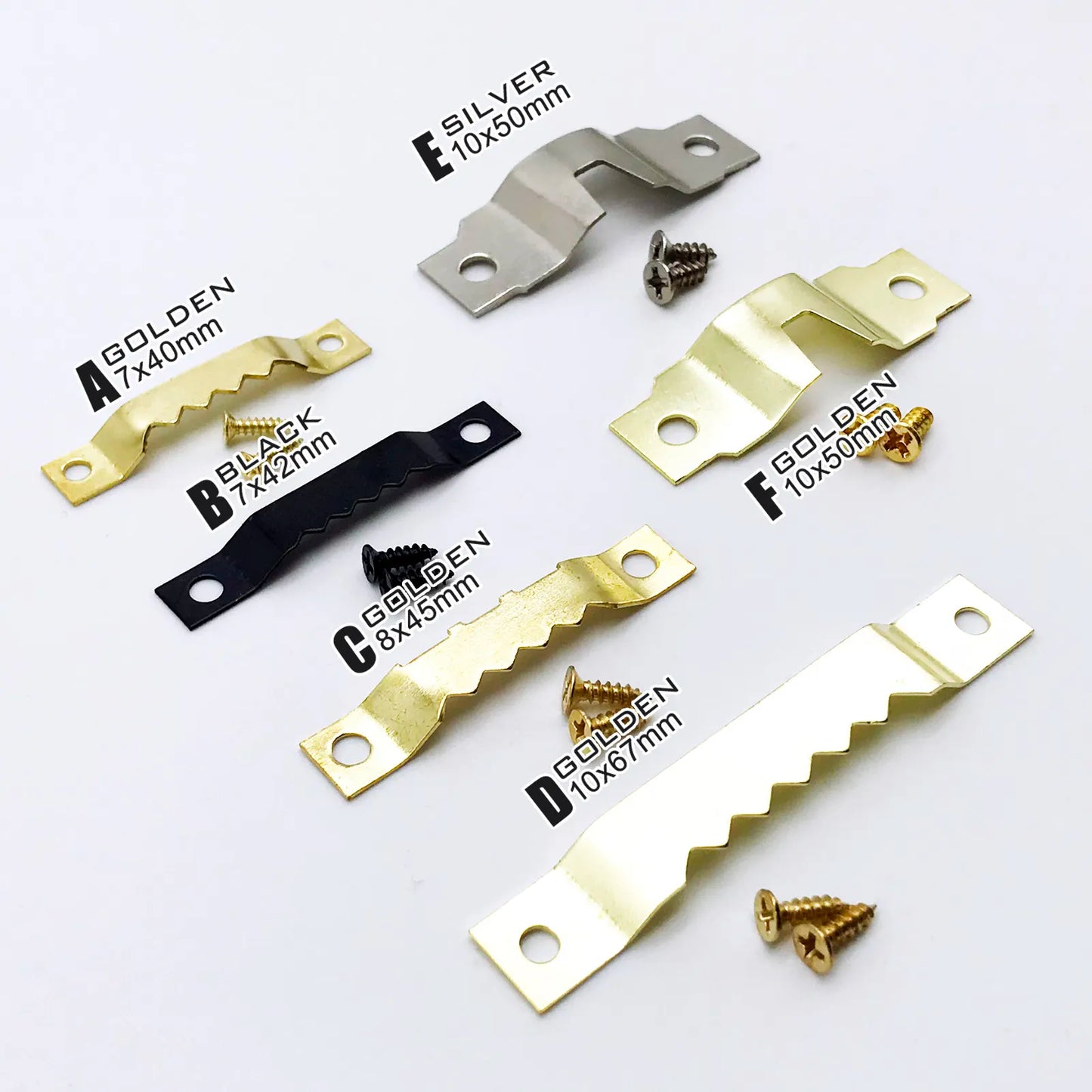 25pcs Golden Silver Black Sawtooth Picture Frame Hanger Hanging Photo Wall Oil Painting Mirror Saw Tooth Hooks with Screws