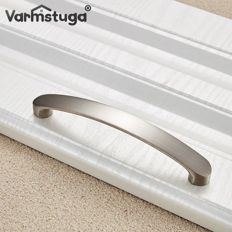 VARMSTUGA Cabinet Handles Kitchen Door Handles Drawer Knobs Aluminum Alloy Wardrobe Door Handles Brushed Modern Style Hardware