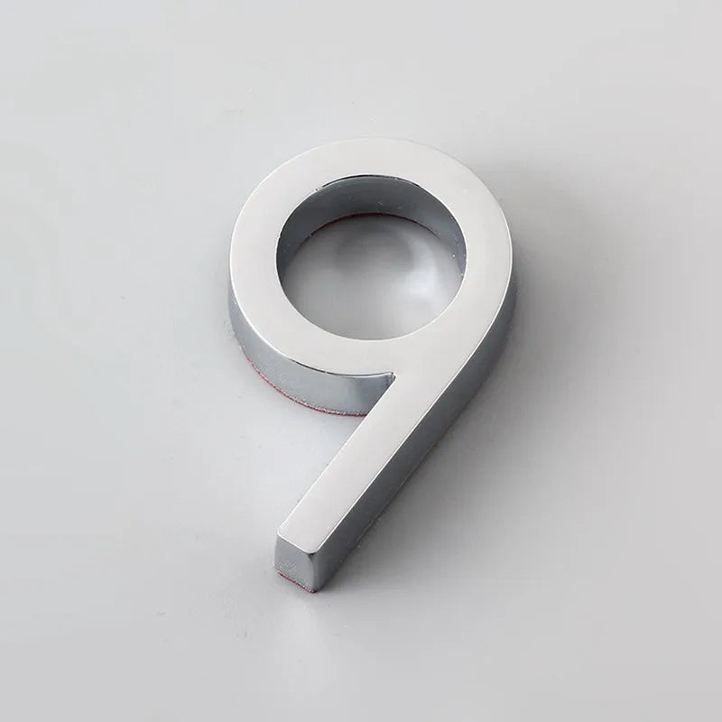 1pc 3D Numeral Door Plaque House Drawer Sign Plating Gate Digits 0 to 9 Plastic Number Tag Hotel Home Sticker Address Door Label