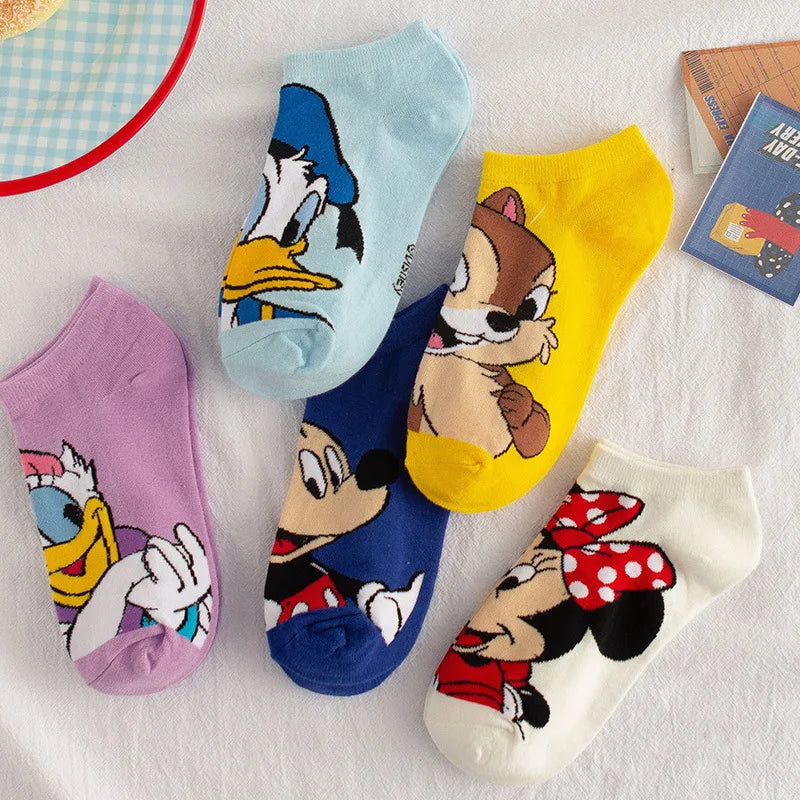 1pair women Boat socks Mickey cute cartoon Japanese Korean sweet Disney cotton socks spring and summer wild short tube socks