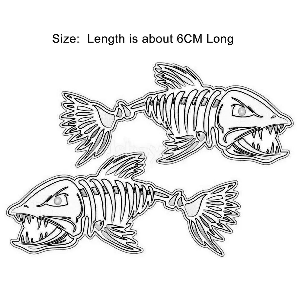 2PCS Skeleton Fish Bones R&L Vinyl Decals Stickers Kayak Fishing Boat Car (C022) Vehicle Accessories Parts