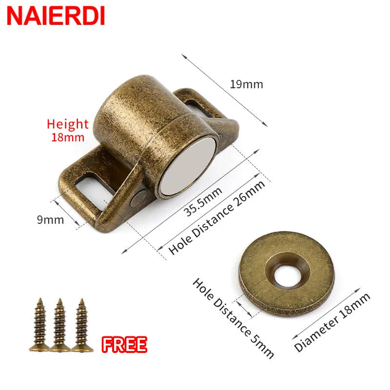 NAIERDI Magnet Cabinet Door Catch, Magnetic Furniture Door Stopper, Strong Powerful Neodymium Magnets Latch Cabinet Catches