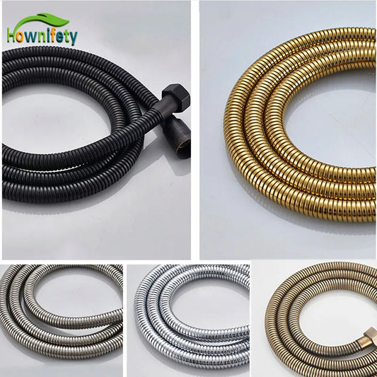 Chrome/Gold/Black Polished 150cm G1/2 Shower Hose Bathroom Accessories Solid Brass Flexible Hose Used For Bath Connect Handheld