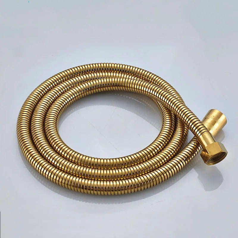 Chrome/Gold/Black Polished 150cm G1/2 Shower Hose Bathroom Accessories Solid Brass Flexible Hose Used For Bath Connect Handheld