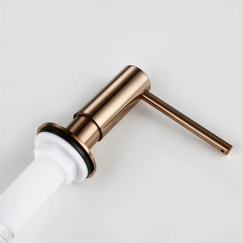 Built In Solid Brass  Soap Dispenser  Design Easy Installation - Well Built Polished Rose Gold