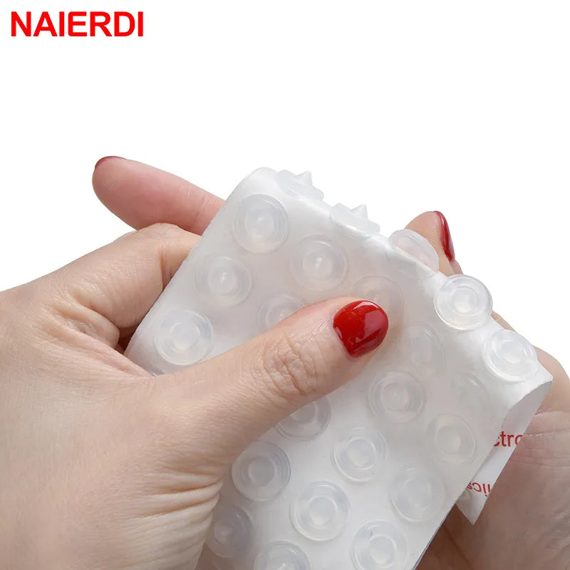 NAIERDI 40-80PCS Door Stops Self adhesive Silicone Rubber Pads Cabinet Bumpers Rubber Damper Buffer Cushion Furniture Hardware