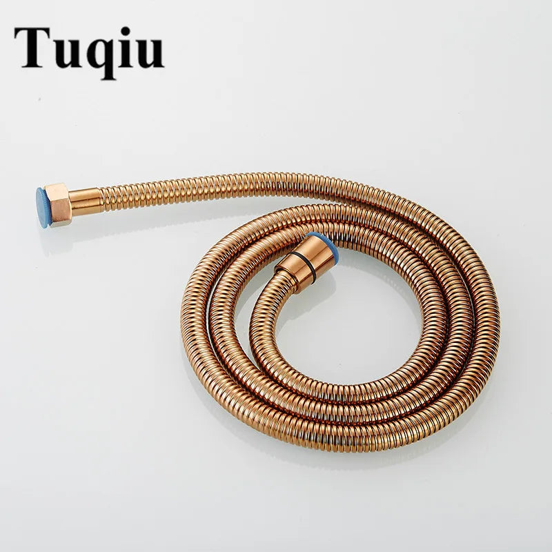 G1/2 Inch Flexible Shower Hose 1.5m Plumbing Hoses Stainless Steel Chrome Bathroom Water Head Shower head Pipe 4 colors choice