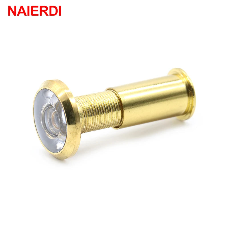 NAIERDI Door Viewer 200 Degree Wide Angle Peephole Security Hidden Door Adjustable Glass Lens For Furniture Hardware Tools