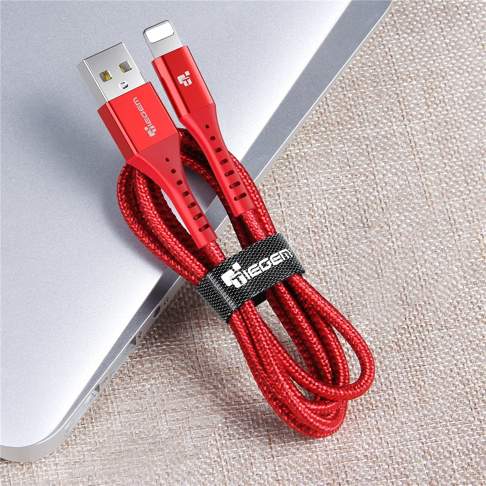 TIEGEM EX-long Usb Cable For Iphone cable 11 12 13 pro max Xs Xr X SE 8 7 6 plus 6s 5 ipad air mini fast charging cable charger