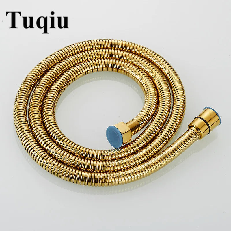 G1/2 Inch Flexible Shower Hose 1.5m Plumbing Hoses Stainless Steel Chrome Bathroom Water Head Shower head Pipe 4 colors choice