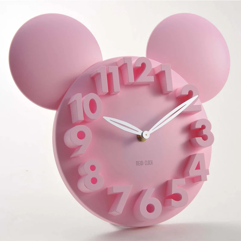 New Cartoon Stereo 3D Digital Wall Clocks,novel children bedroom Large Decorative wall clock with Pink Red White Watch Kids Gift