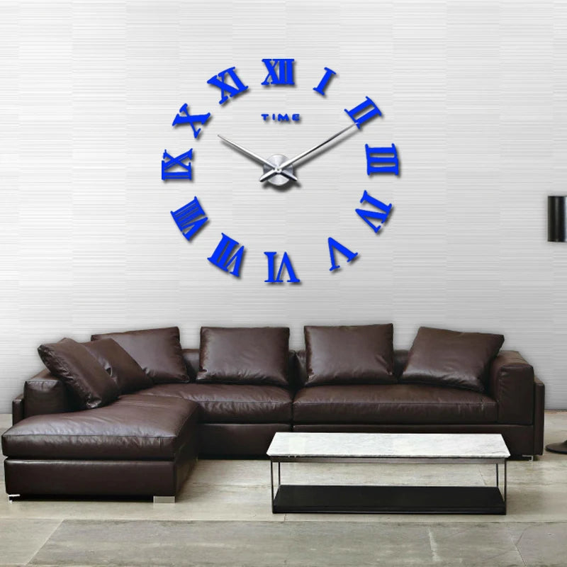 Reloj de pared grande con espejo digital, reloj de cuarzo de metal moderno para sala de estar, envío gratis, decoración del hogar