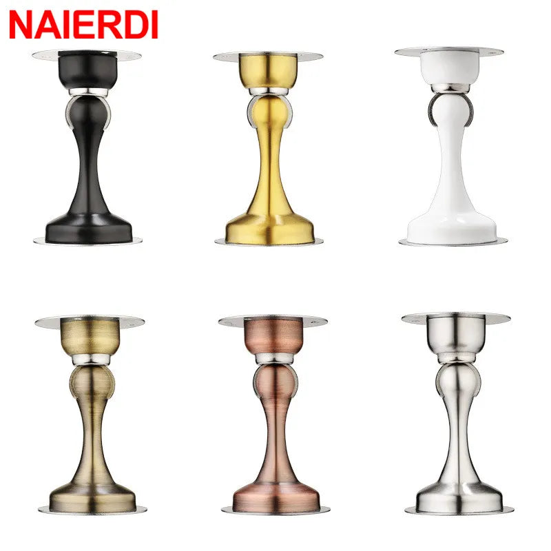 NAIERDI 304 Stainless Steel Door Stopper,Magnetic Door Stop,Door Catch,Nail-free Screws for Stronger Mount,Furniture Hardware