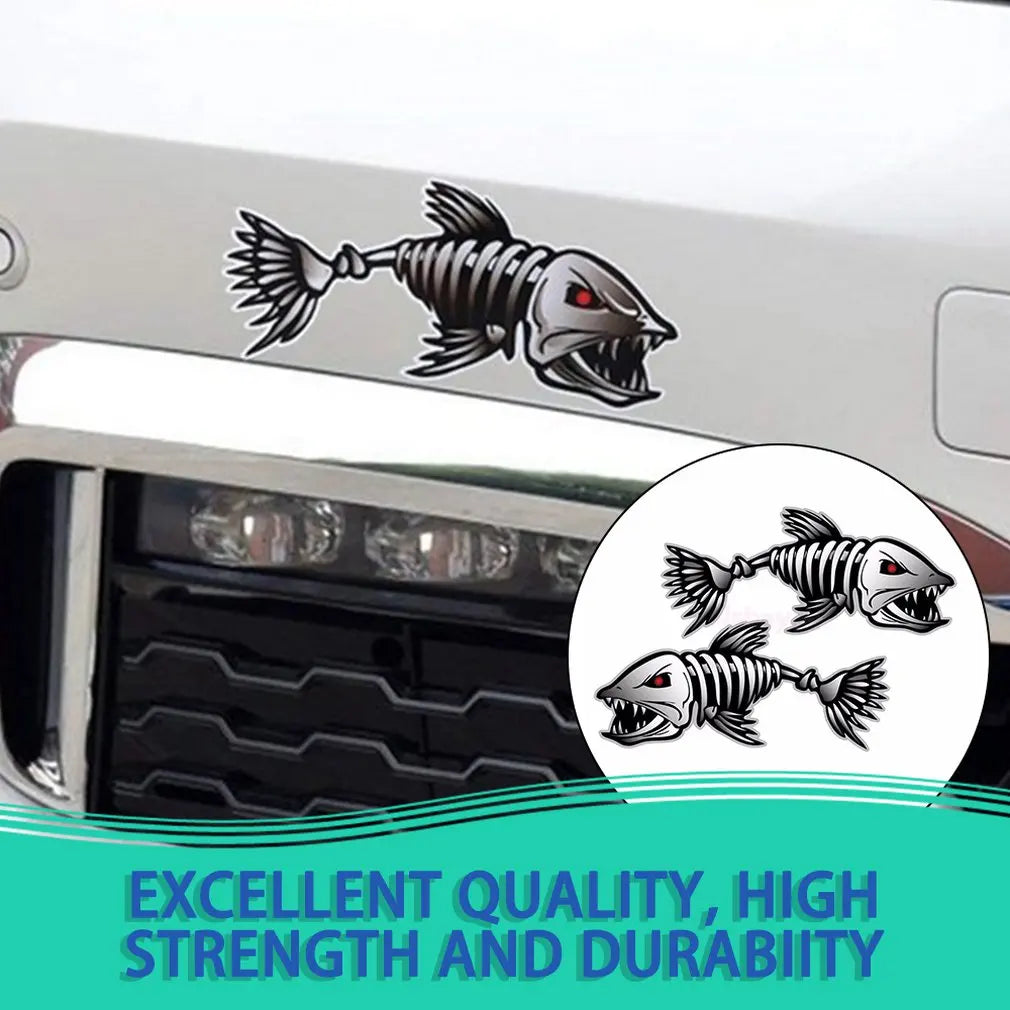 2PCS Skeleton Fish Bones R&L Vinyl Decals Stickers Kayak Fishing Boat Car (C022) Vehicle Accessories Parts