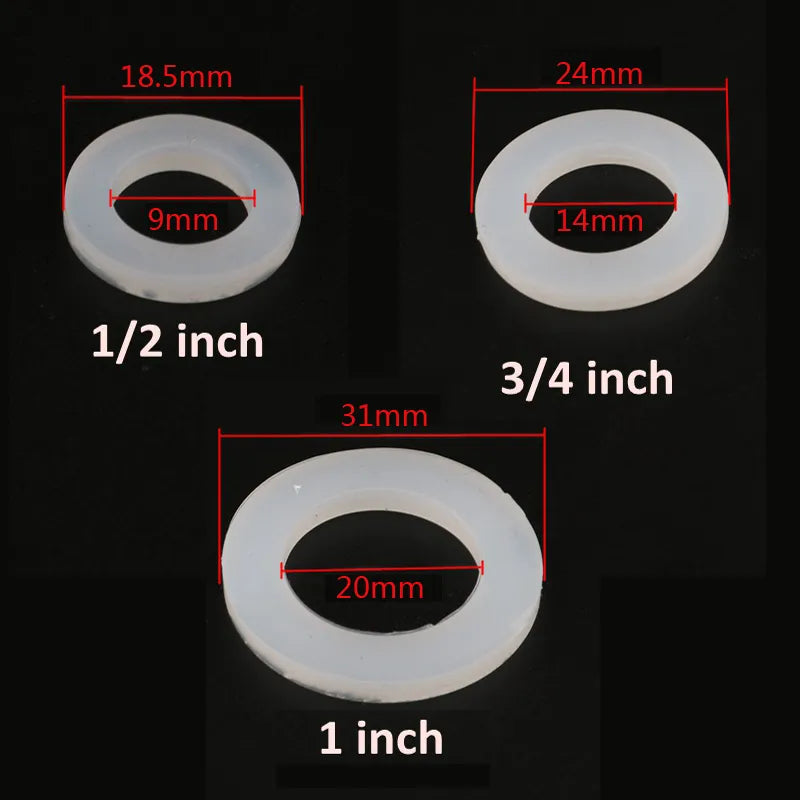 20pcs  1/2" 3/4" 1" Silicon Rubber Flat Gasket O-Ring Seal Washer Ring Plumbing Faucet Washer Sealing Ring