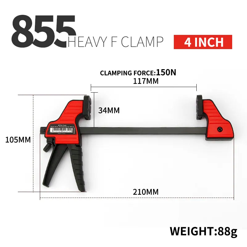 4 Inch Quick Ratchet F Clamp Heavy Duty Wood Working Work Bar Clamp Clip Kit Woodworking Reverse clamping 30x100mm