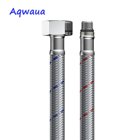 Aqwaua Faucet Hose 1 Pair Cold and Hot Water Mixer Water Supply Flexible Pipe Crane Hoses 40/50/60CM