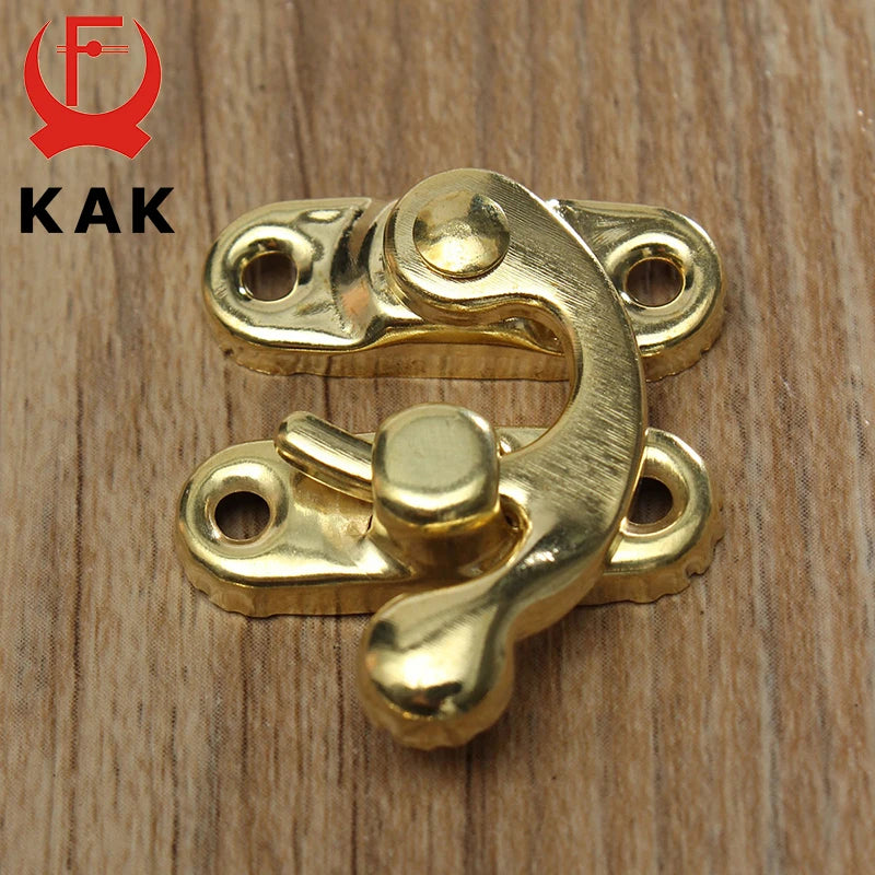 KAK 12pcs 34x28mm Antique Bronze Iron Padlock Hasp Hook Lock For Mini Jewelry Wooden Box With Screws Furniture Hardware