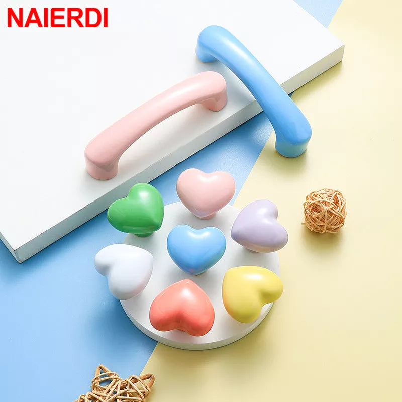 NAIERDI Cartoon Children Room Ceramic Cabinet Knobs Moon Star Wardrobe Handle Garden Door Handle Cabinet Handles for Kids