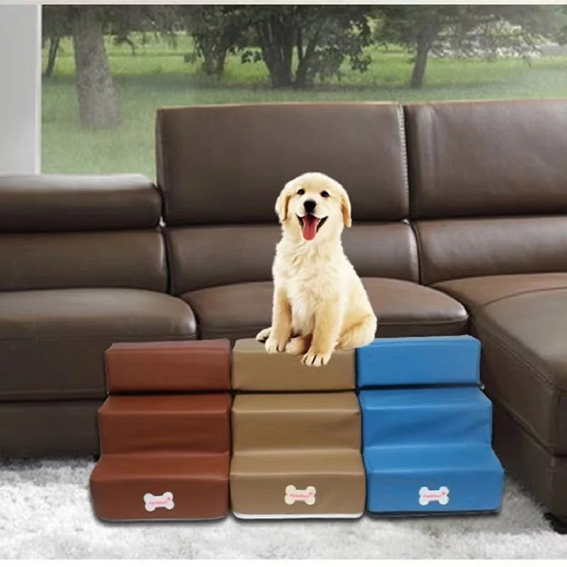 Escalera para perros con forma de casa para perros, de 3 escalones, para perros pequeños, gatos, antideslizante, extraíble, para cama de perro, suministros para mascotas