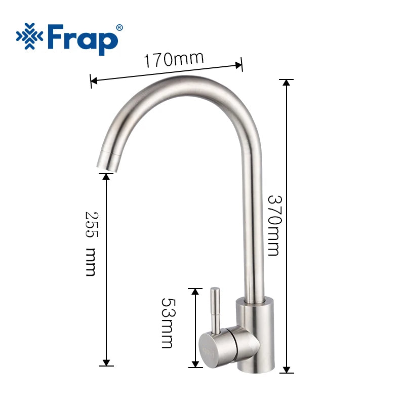 Frap Kitchen Faucets Stainless Steel Kitchen Mixer Single Handle Single Hole Kitchen Faucet Mixer Sink Tap Kitchen Faucet Y40107