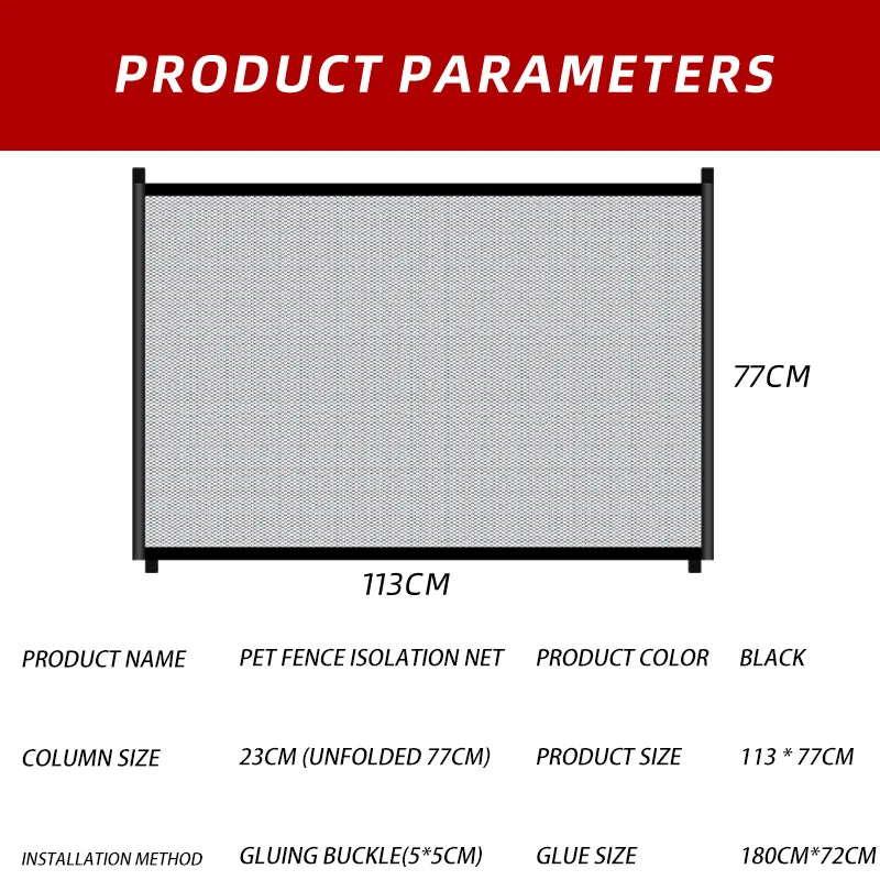 Pet Dog Gate Safety Enclosure  Ingenious Mesh Folding Dog Fence For Indoor and Outdoor Pet Supplies