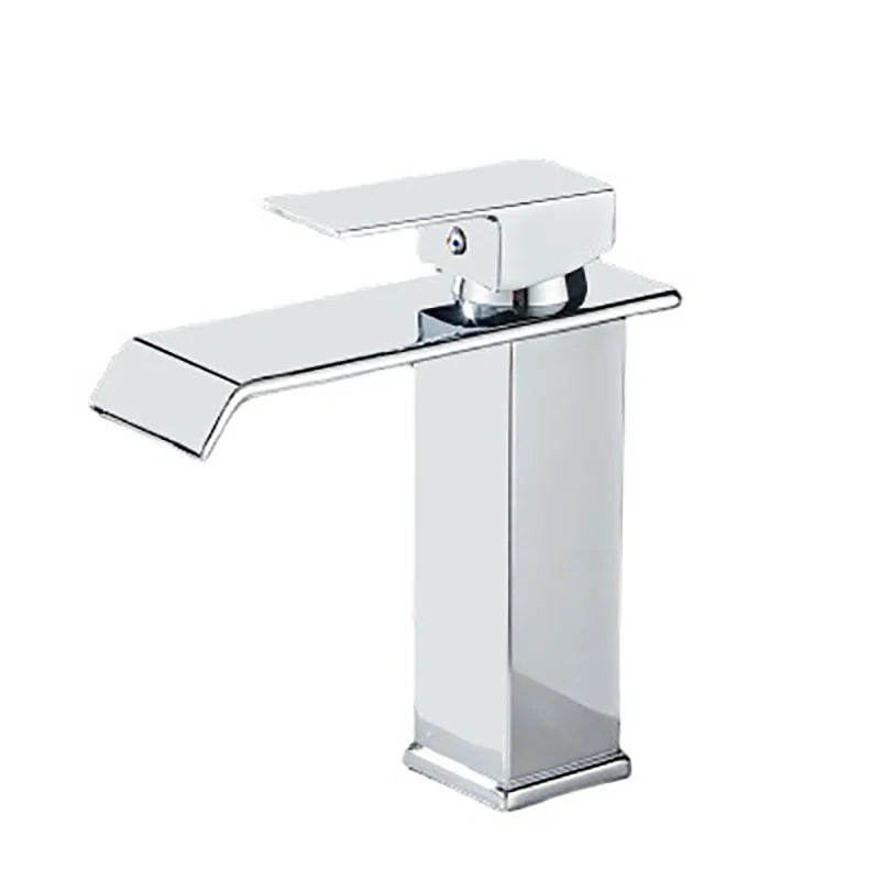 Square Waterfall Faucet Black Gold Platinum Countertop Basin Washbasin Mixer Tap Bathroom Cabinet Bathroom Faucet