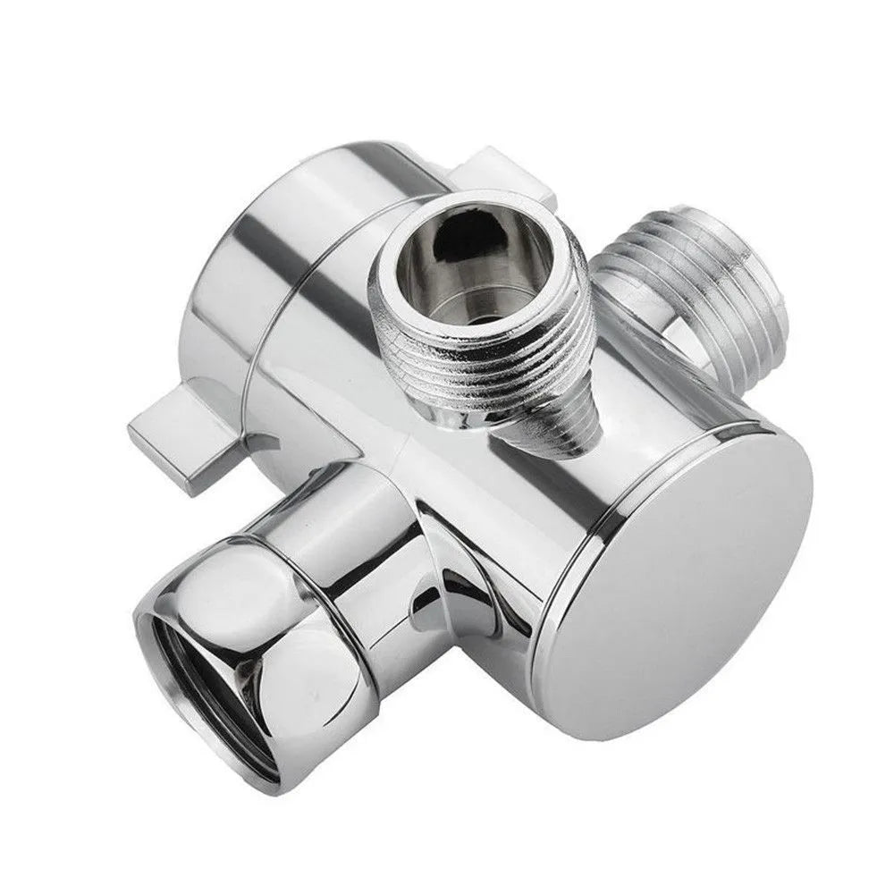 1Pc 3 Way Shower Diverter Adjustable Shower Head Shunt T-adapter Bathroom Faucet Shower Tap Connector Bathroom Accessories