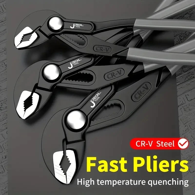 Water Pump Pliers Quick-Release Plumbing Pliers Adjustable Water Pipe Clamp Pliers Household Bathroom Sink Spanner Hand Tools