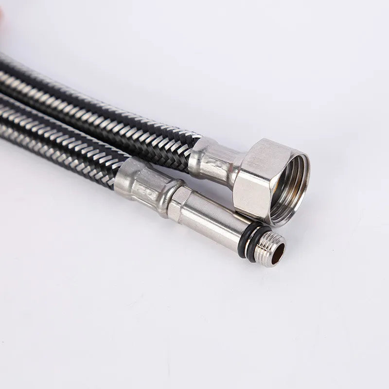 Stainless Steel Nylon Braided Tube Pipe Hose Silicone Plumbing Thermoresistant Tap Basin Faucet Sink Kitchen Bathroom G1/2