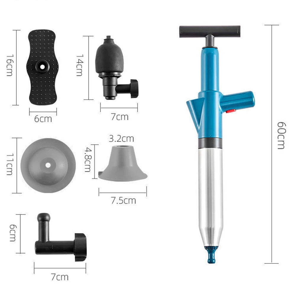 Toilet Clogged Unclogging Device Pipe Plunger High Pressure Drain Plunger Dredge Clog Bath Toilets Bathroom Shower Sink Bathtub