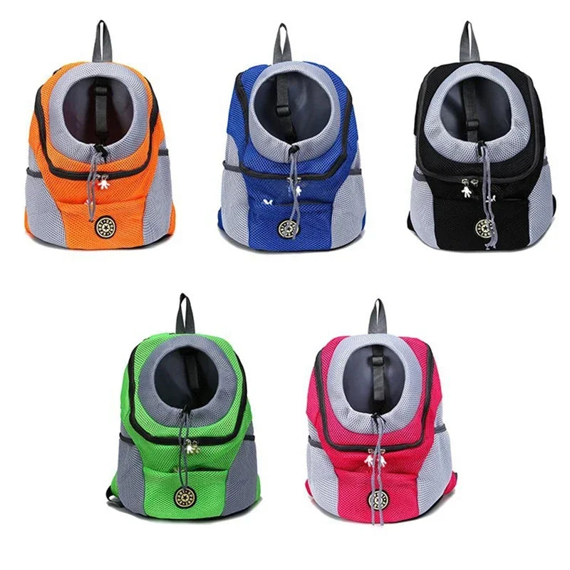 Mochila de viaje para perros y mascotas, portátil, de malla transpirable para exteriores, para gatos y cachorros, bolsa de transporte con doble hombro para perros pequeños y grandes, suministros para mascotas