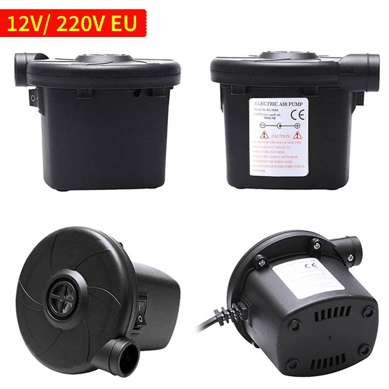 Electric Inflatable Pump 220V/12V Quick Air Filling Compressor With 3 Nozzles for Auto Car Camping Life Buoy Boat Cushion