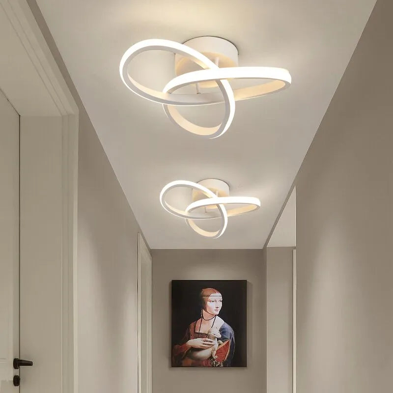 Lámpara de techo LED de tres colores para el hogar, estilo moderno, para dormitorio, instalación en superficie, CA 220 V, para comedor