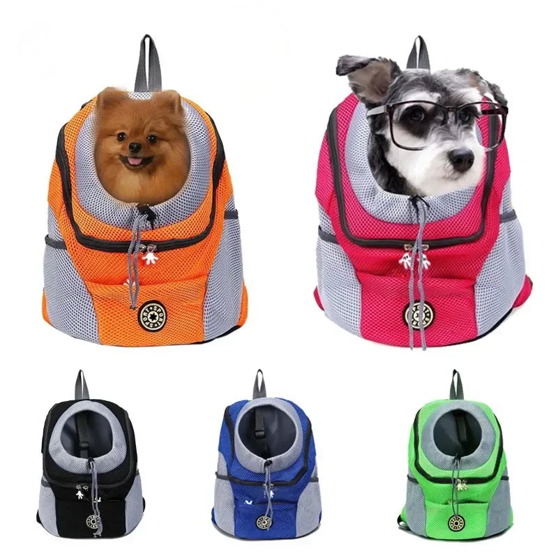 Mochila de viaje para perros y mascotas, portátil, de malla transpirable para exteriores, para gatos y cachorros, bolsa de transporte con doble hombro para perros pequeños y grandes, suministros para mascotas