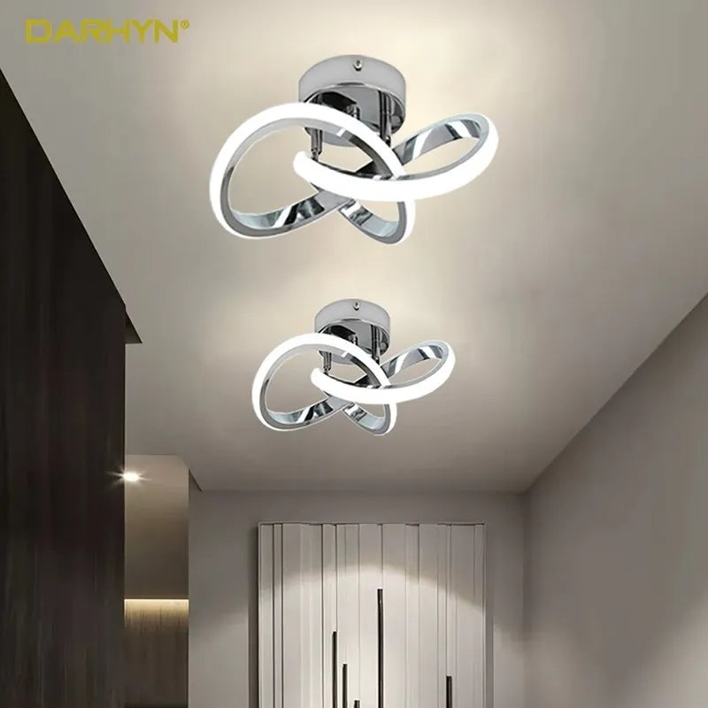 Luces de techo de pasillo con tira de LED, lámparas de sala de estar minimalistas modernas para balcón, entrada, escalera, accesorios de decoración del hogar, brillo LED