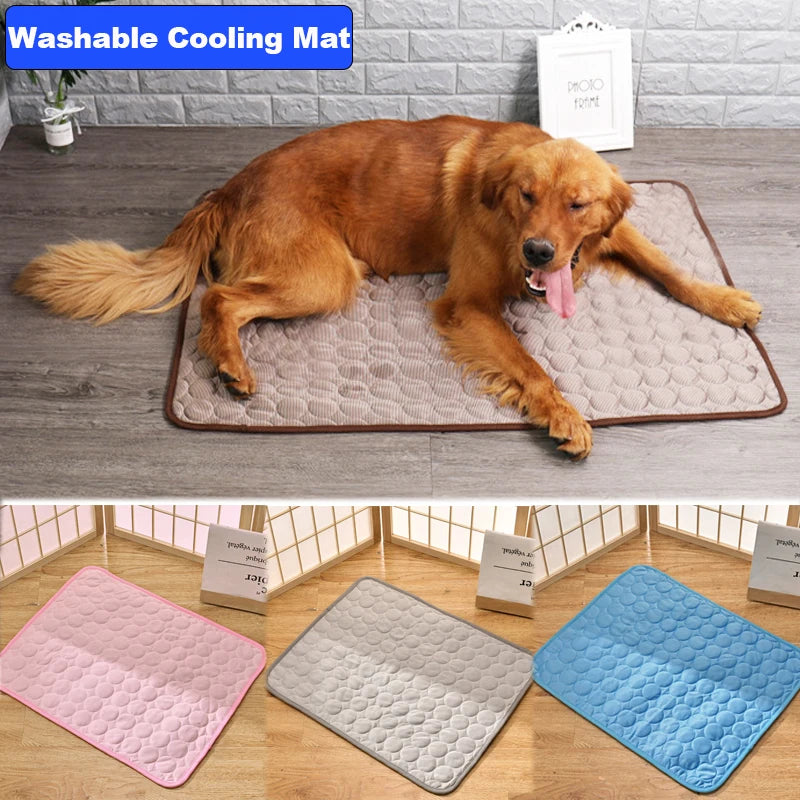 Esterilla refrescante para perros, almohadilla de verano, esterilla para mascotas, cama para perros, manta para gatos, sofá, transpirable, lavable, suministros para mascotas, accesorios de verano