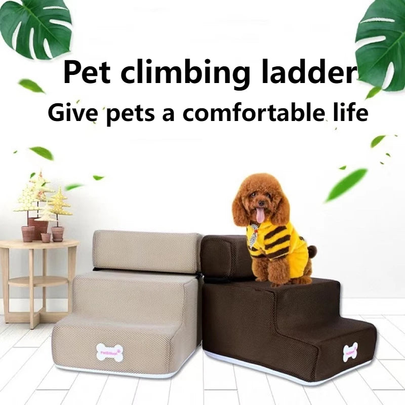 Escalera para perros con forma de casa para perros, de 3 escalones, para perros pequeños, gatos, antideslizante, extraíble, para cama de perro, suministros para mascotas