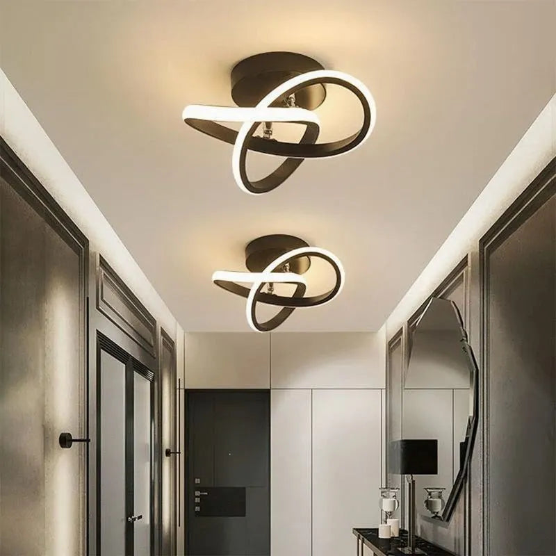 Luces de techo de pasillo con tira de LED, lámparas de sala de estar minimalistas modernas para balcón, entrada, escalera, accesorios de decoración del hogar, brillo LED