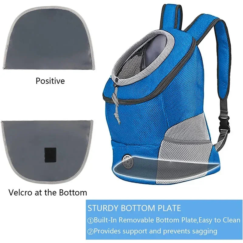 Mochila de viaje para perros y mascotas, portátil, de malla transpirable para exteriores, para gatos y cachorros, bolsa de transporte con doble hombro para perros pequeños y grandes, suministros para mascotas