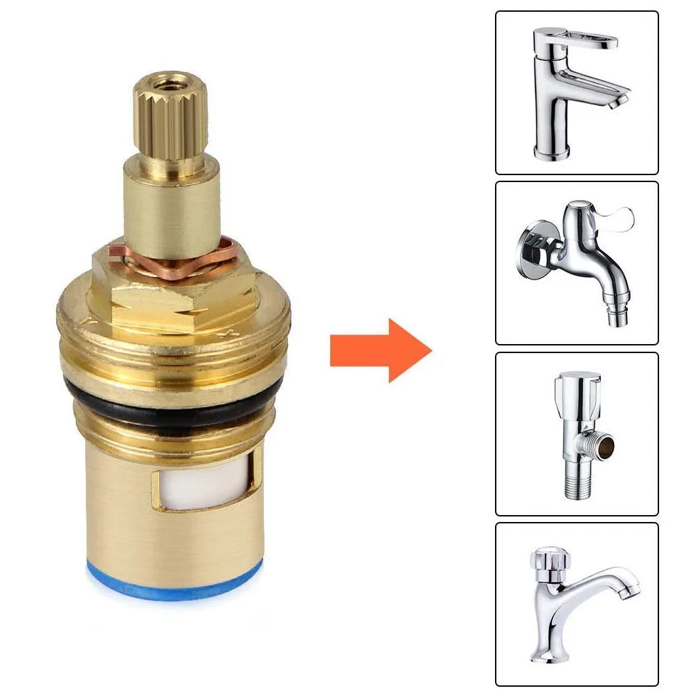 Universal s 1/2" 20 Faucet Cartridge Replacement Tap Valves Brass Ceramic Cartridge Inner Faucet Valve for Bathroom Kitchen Kit