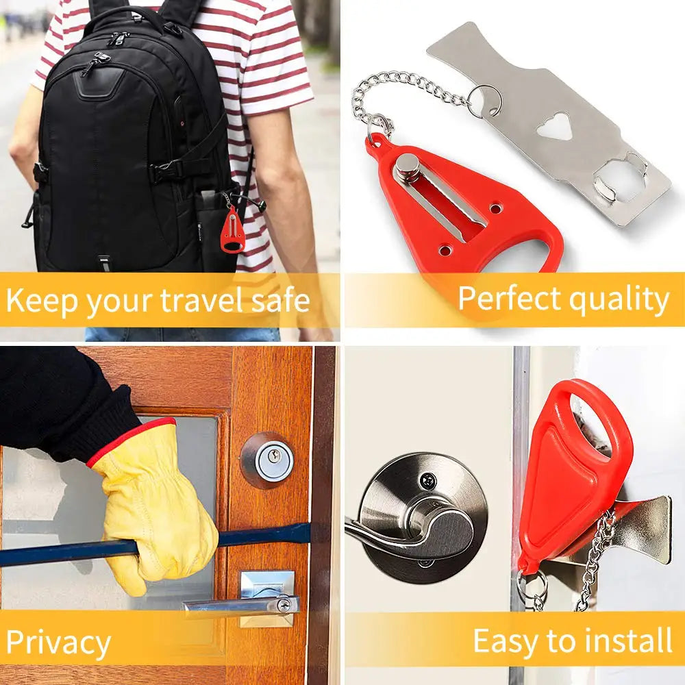 Portable Door Lock Safety Latch Metal Lock Home Room Hotel Anti Theft Security Lock Travel Accommodation Door Safety Loc