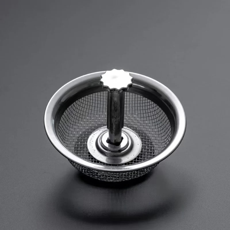 Kitchen Sink Filter Stainless Steel Mesh Sink Strainer Filter Bathroom Sink Strainer Drain Hole Filter Trap Waste Screen