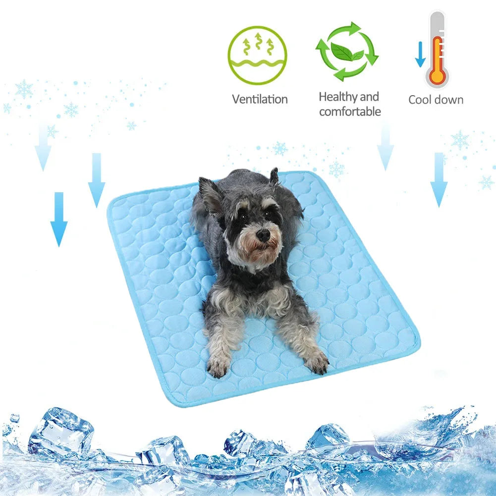 Esterilla refrescante para perros, almohadilla de verano, esterilla para mascotas, cama para perros, manta para gatos, sofá, transpirable, lavable, suministros para mascotas, accesorios de verano